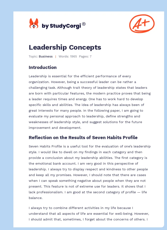 Leadership Concepts. Page 1