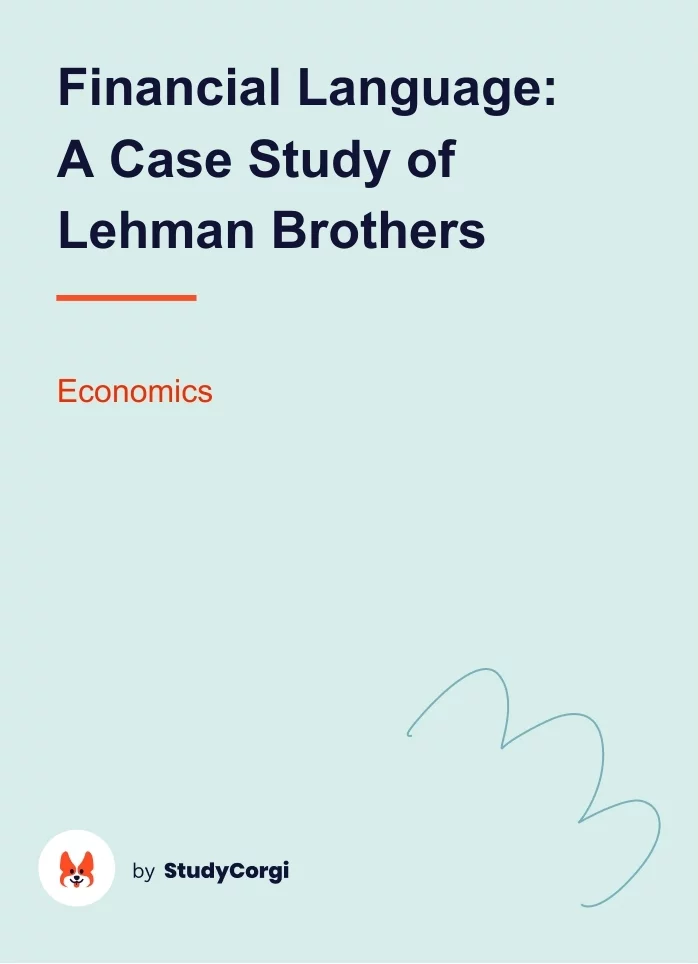 Financial Language: A Case Study of Lehman Brothers. Page 1