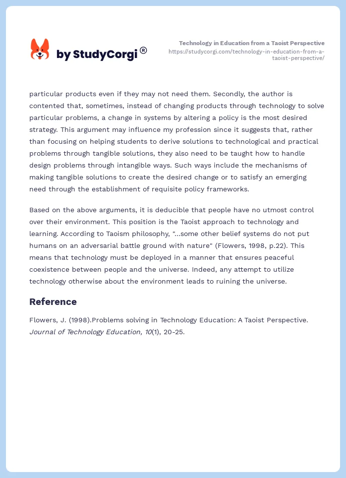 Technology in Education from a Taoist Perspective. Page 2