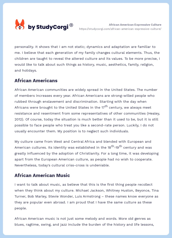 African American Expressive Culture. Page 2