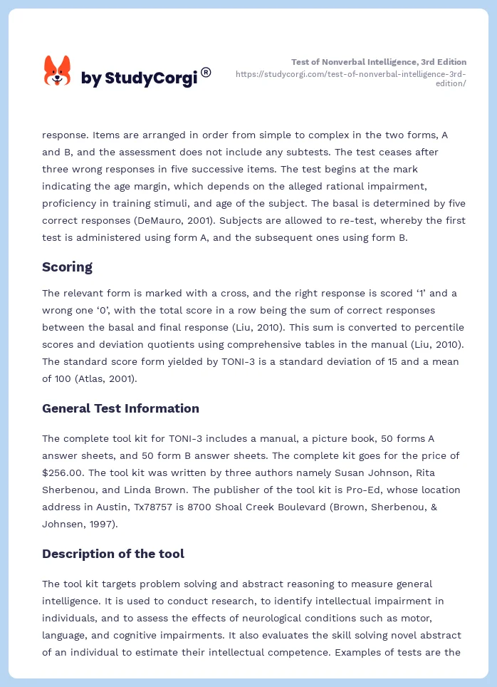 Test of Nonverbal Intelligence, 3rd Edition. Page 2
