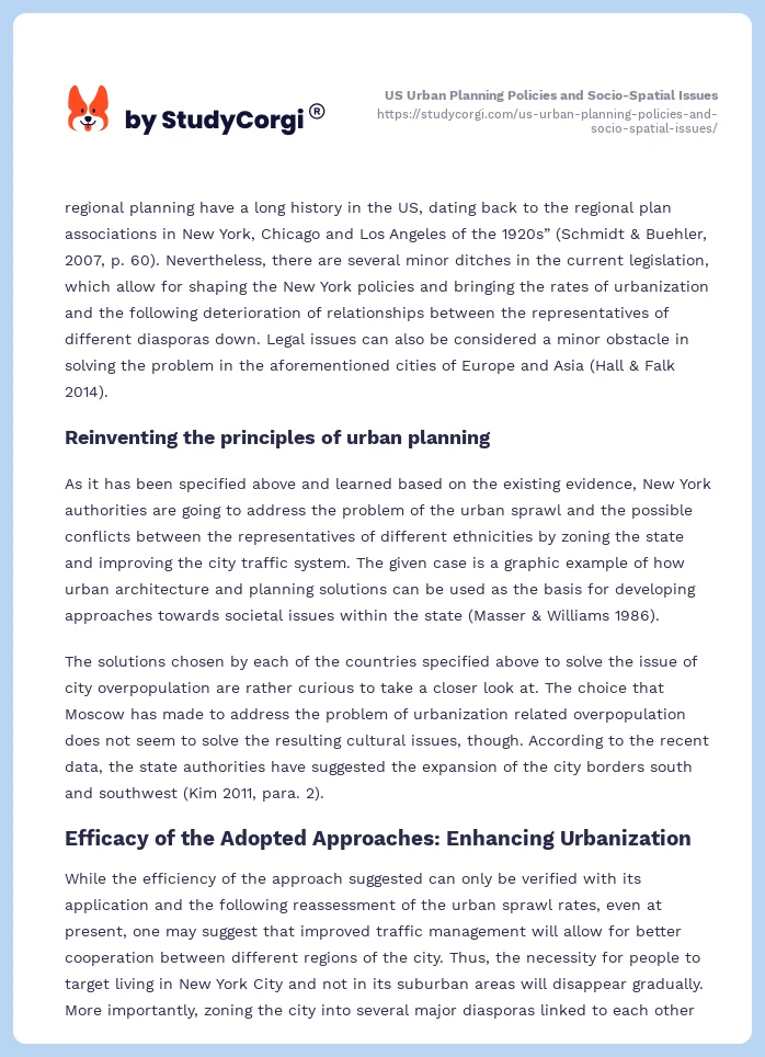 US Urban Planning Policies and Socio-Spatial Issues. Page 2