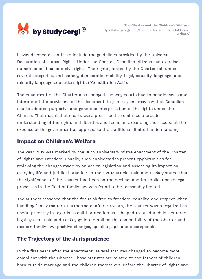 The Charter and the Children's Welfare. Page 2
