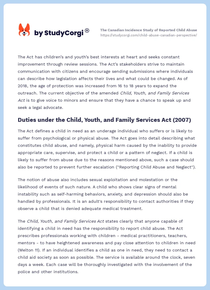 The Canadian Incidence Study of Reported Child Abuse. Page 2