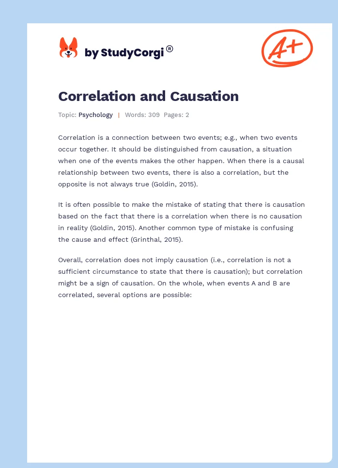 Correlation and Causation. Page 1
