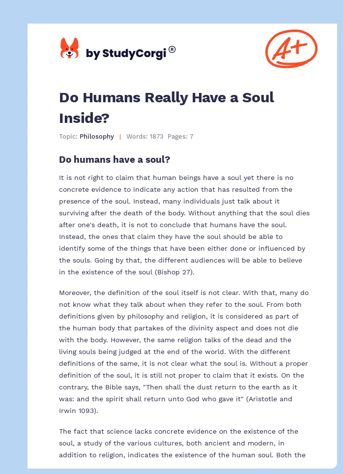 Do Humans Really Have a Soul Inside?. Page 1