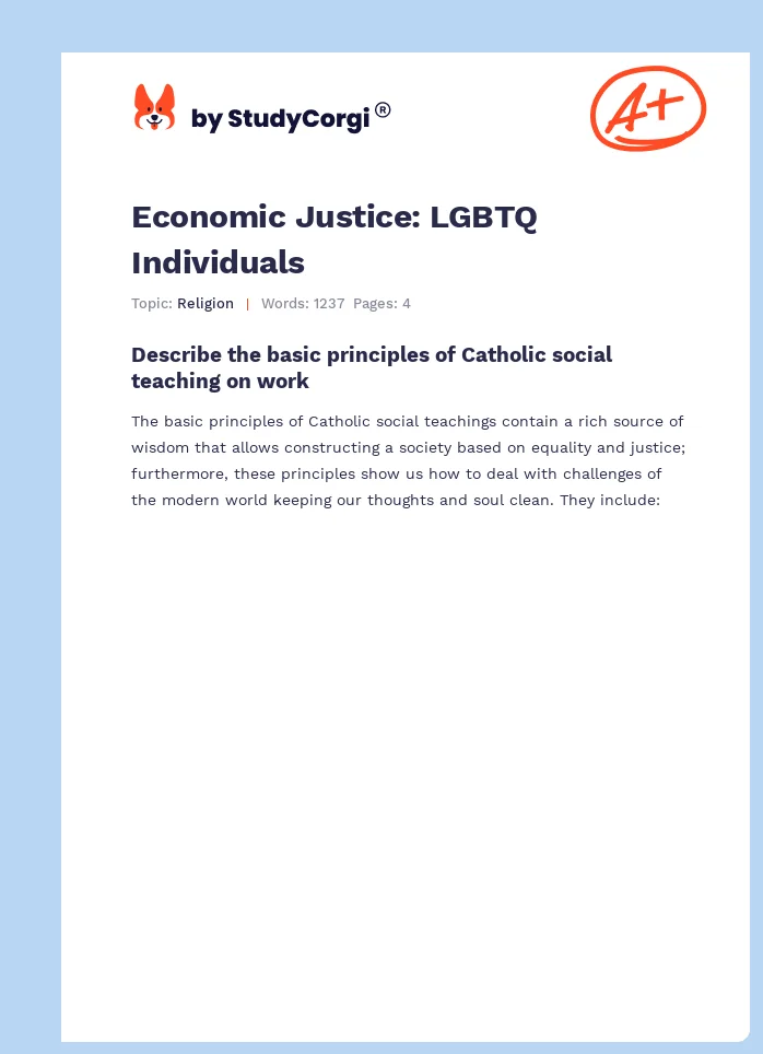 Economic Justice: LGBTQ Individuals. Page 1