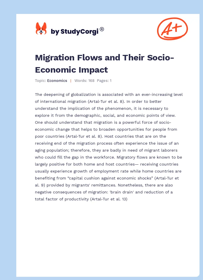 Migration Flows and Their Socio-Economic Impact. Page 1