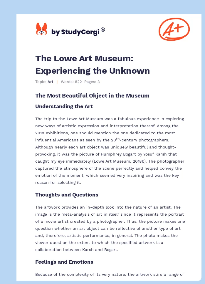 The Lowe Art Museum: Experiencing the Unknown. Page 1