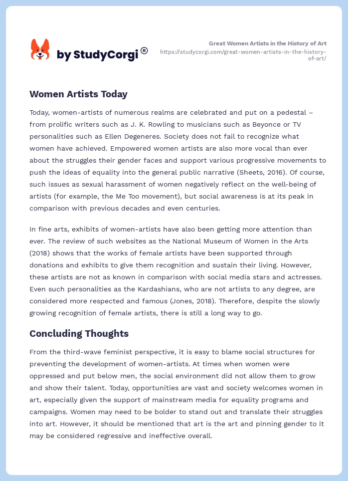 Great Women Artists in the History of Art. Page 2