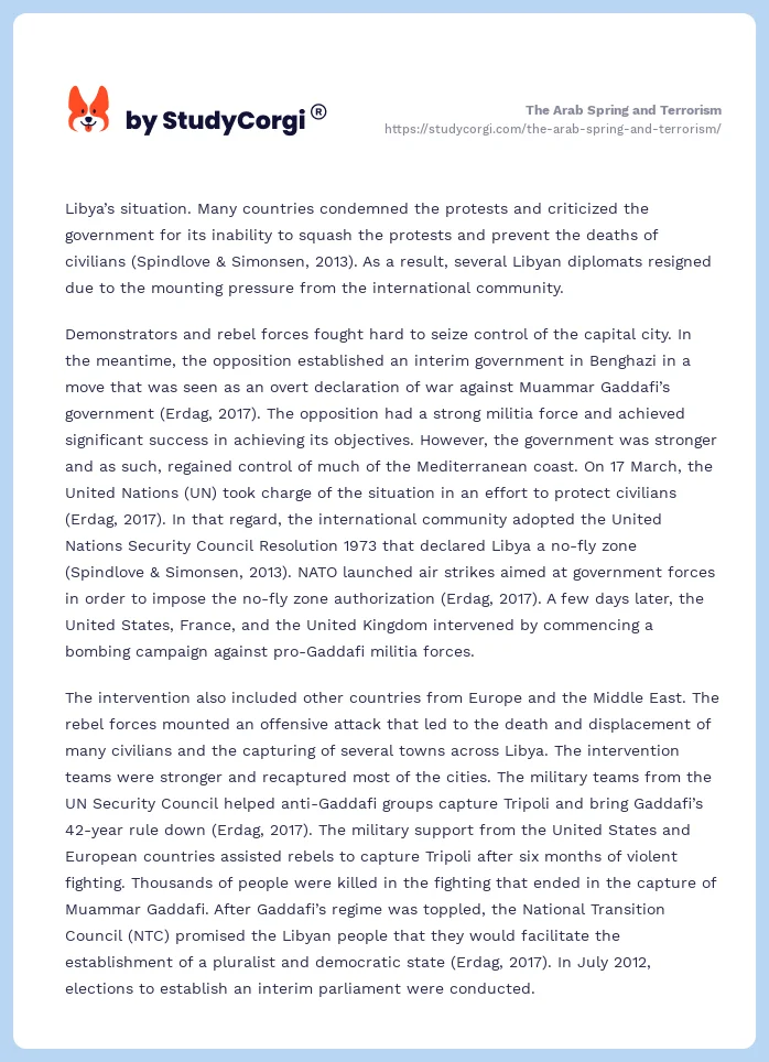 The Arab Spring and Terrorism. Page 2