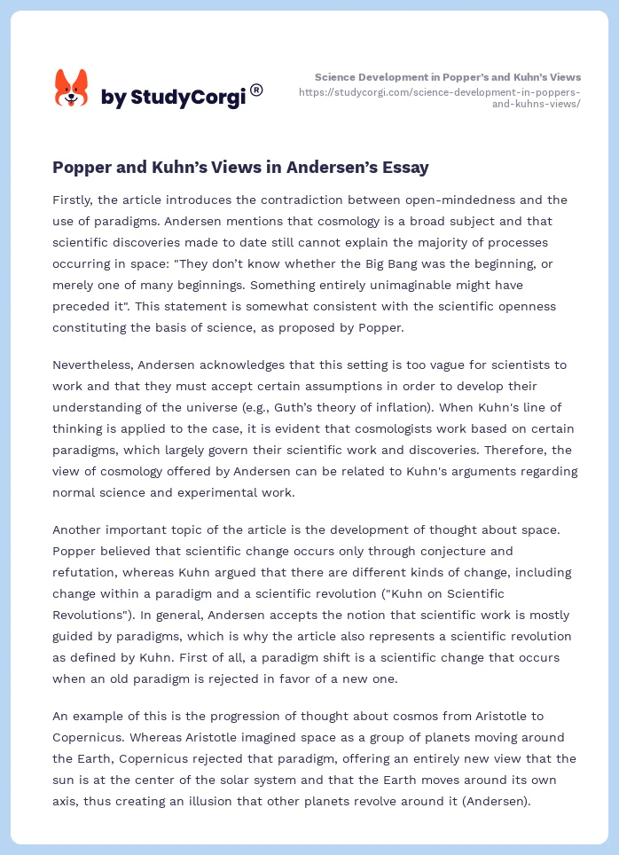 Science Development in Popper’s and Kuhn’s Views. Page 2