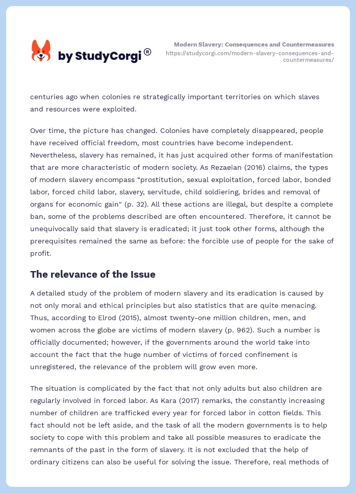 Modern Slavery: Consequences and Countermeasures. Page 2