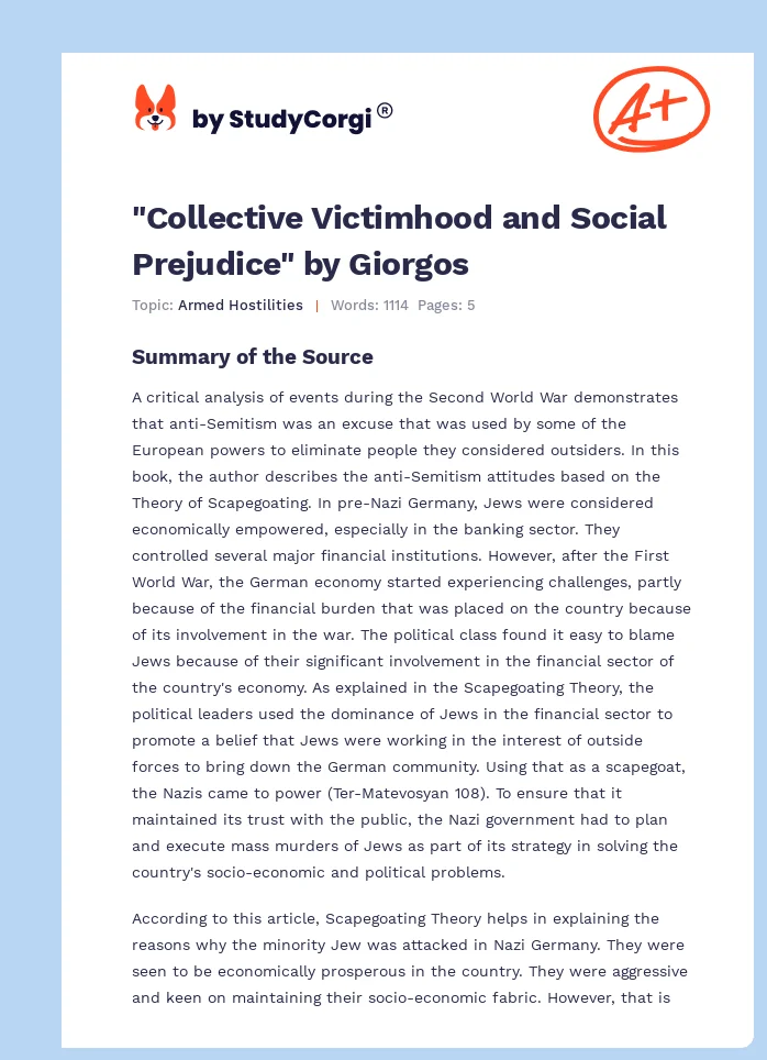 "Collective Victimhood and Social Prejudice" by Giorgos. Page 1