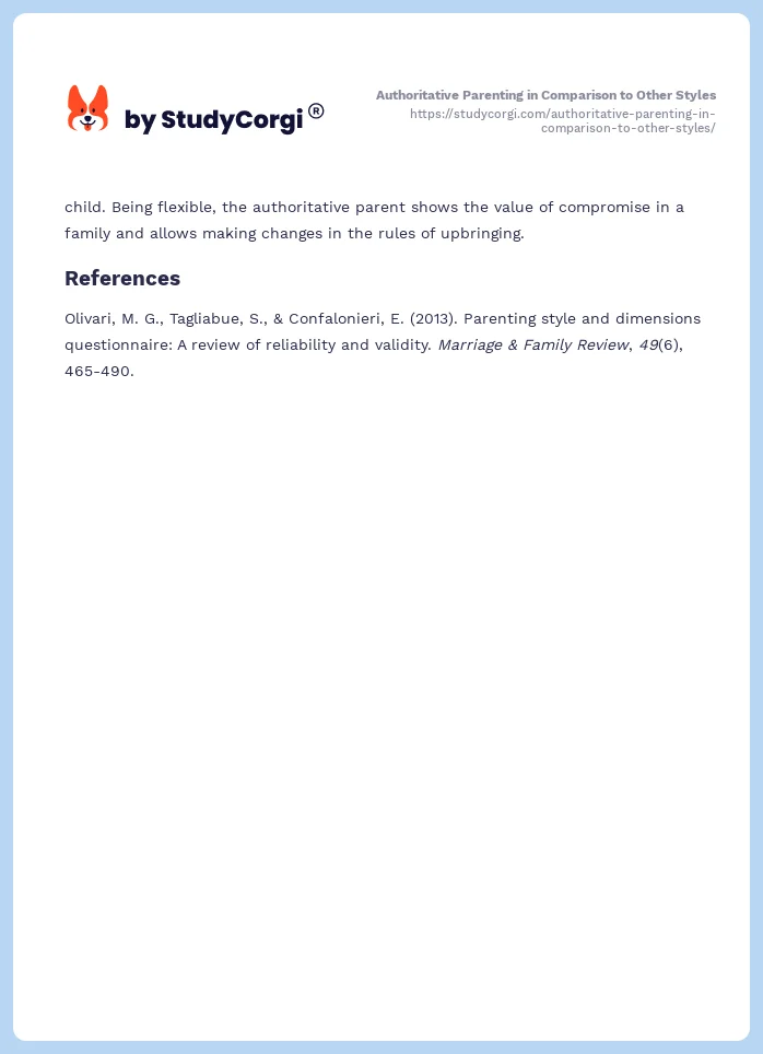 Authoritative Parenting in Comparison to Other Styles. Page 2