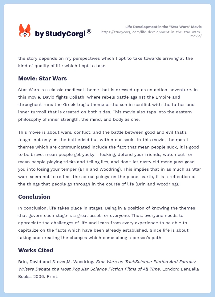Life Development in the "Star Wars" Movie. Page 2