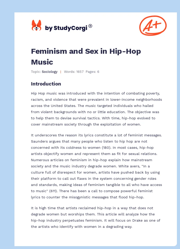 Feminism and Sex in Hip-Hop Music. Page 1