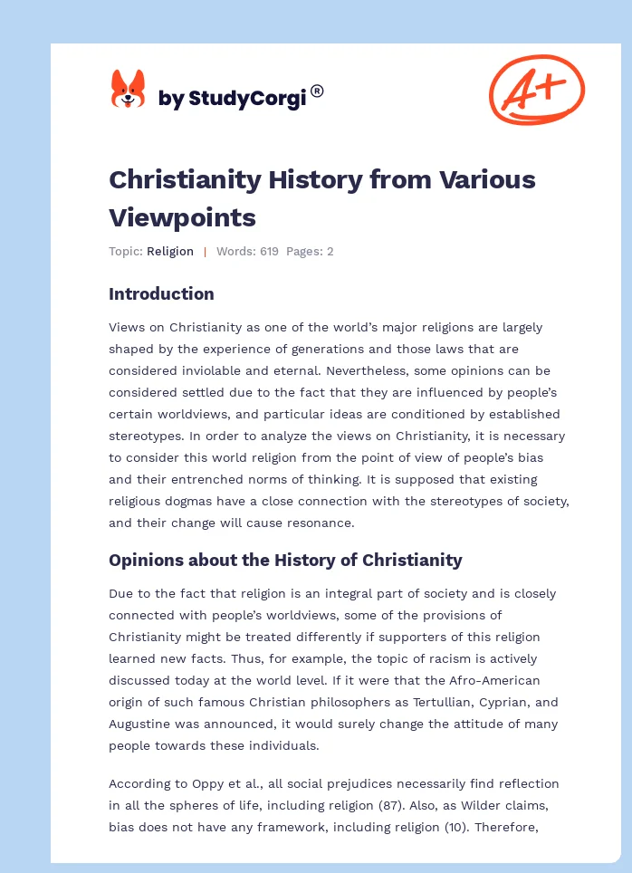 Christianity History from Various Viewpoints. Page 1