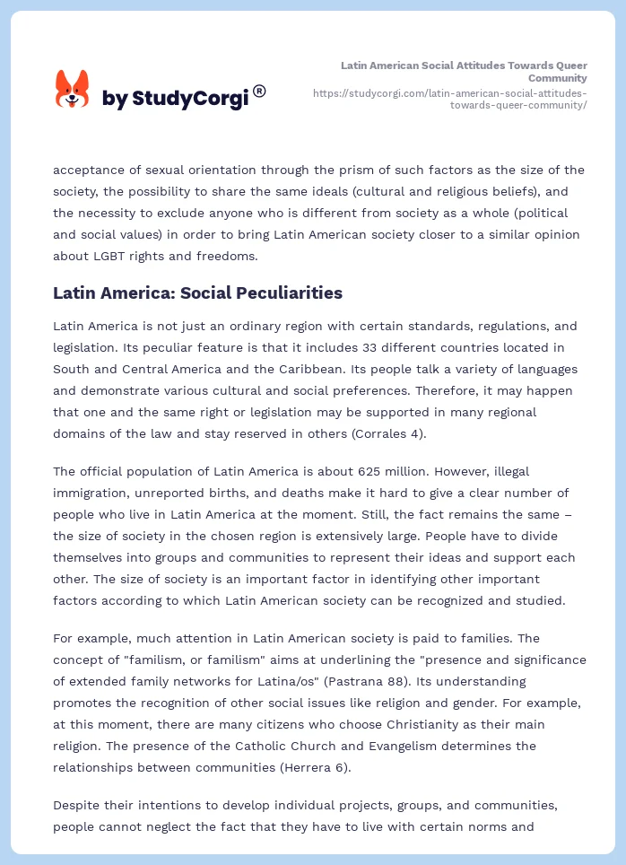 Latin American Social Attitudes Towards Queer Community. Page 2