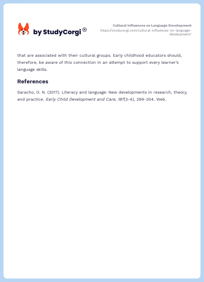 Cultural Influences on Language Development. Page 2