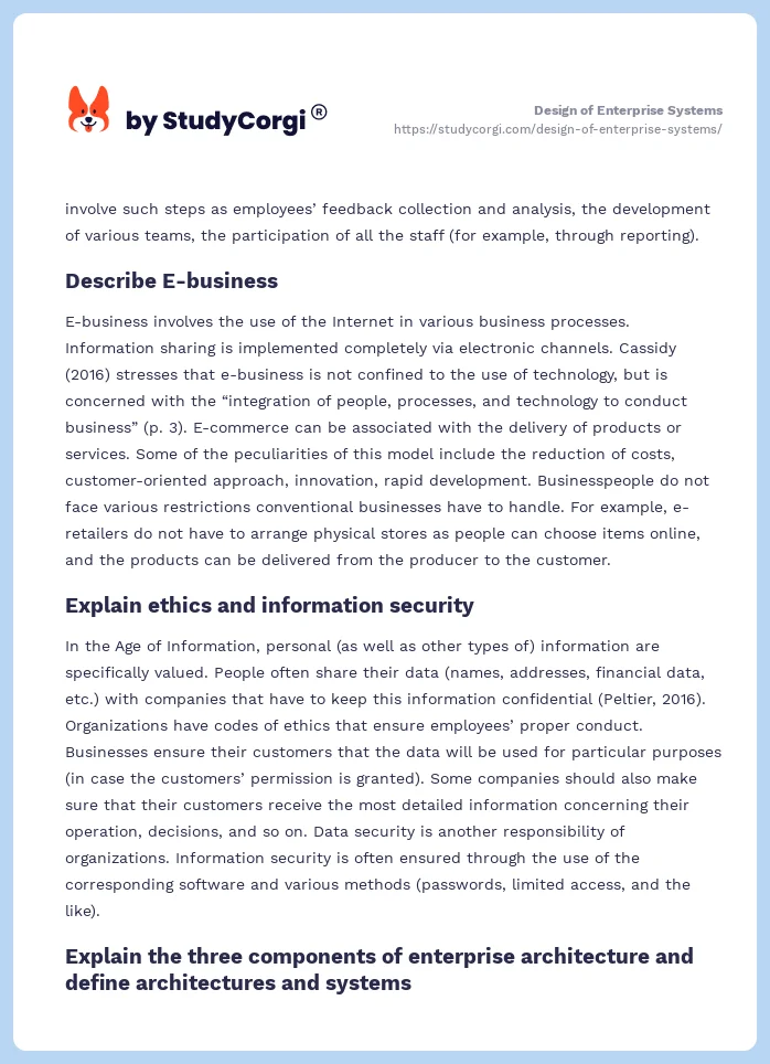 Design of Enterprise Systems. Page 2