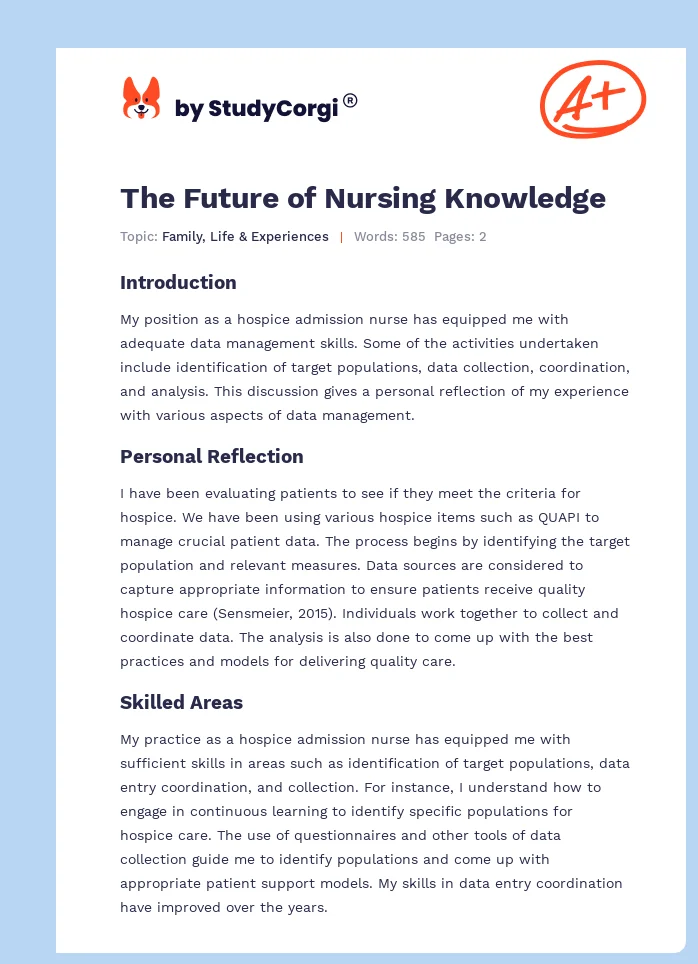 The Future of Nursing Knowledge. Page 1