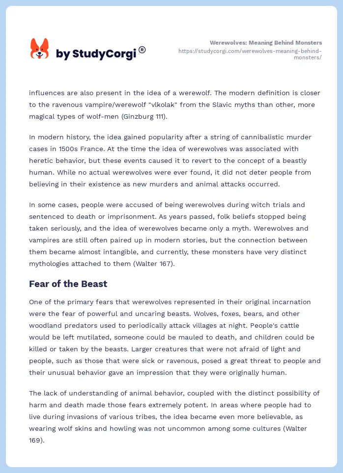 Werewolves: Meaning Behind Monsters. Page 2