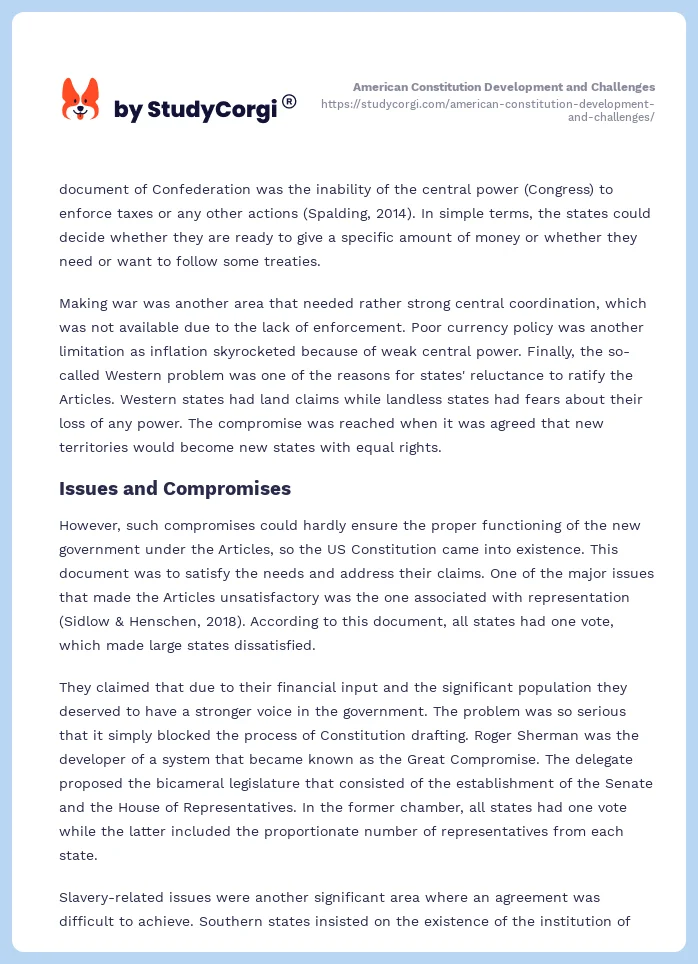 American Constitution Development and Challenges. Page 2