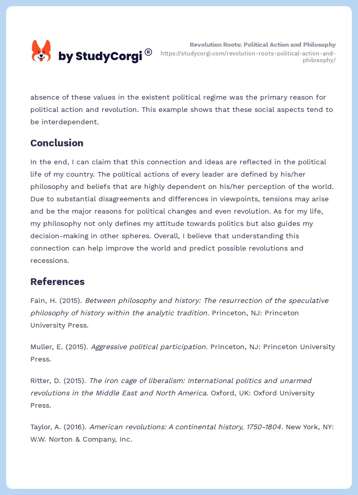 Revolution Roots: Political Action and Philosophy. Page 2