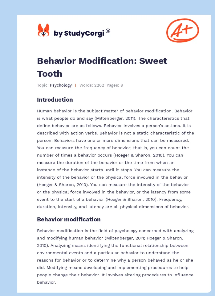 Behavior Modification: Sweet Tooth. Page 1