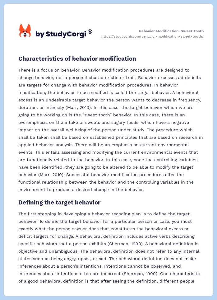 Behavior Modification: Sweet Tooth. Page 2