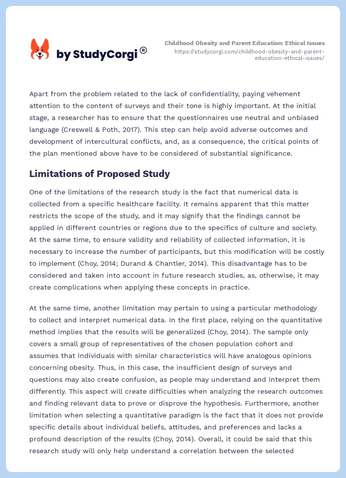 Childhood Obesity and Parent Education: Ethical Issues. Page 2