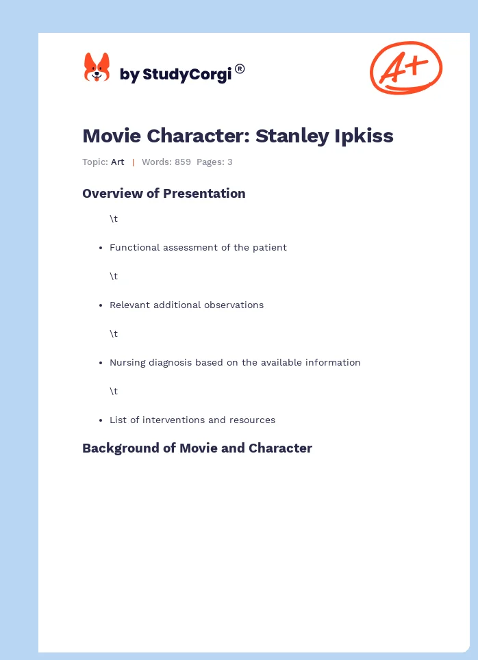 Movie Character: Stanley Ipkiss. Page 1