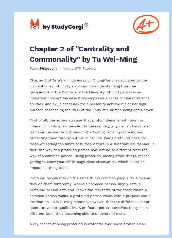 Chapter 2 of "Centrality and Commonality" by Tu Wei-Ming. Page 1