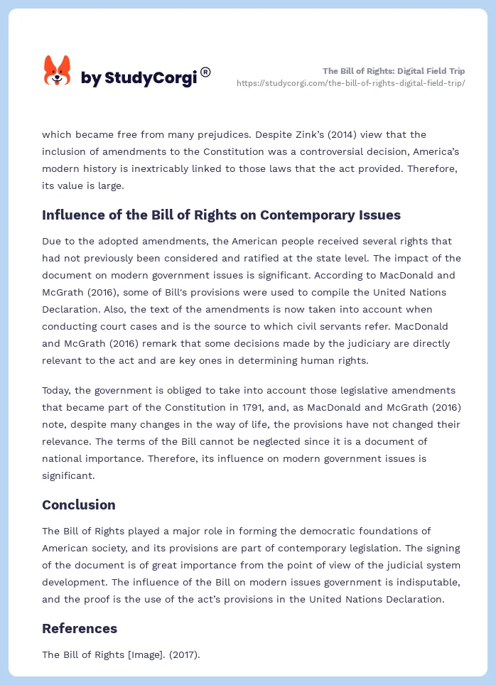 The Bill of Rights: Digital Field Trip. Page 2