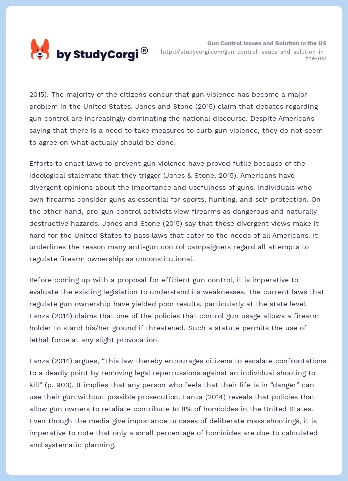 Gun Control Issues and Solution in the US. Page 2