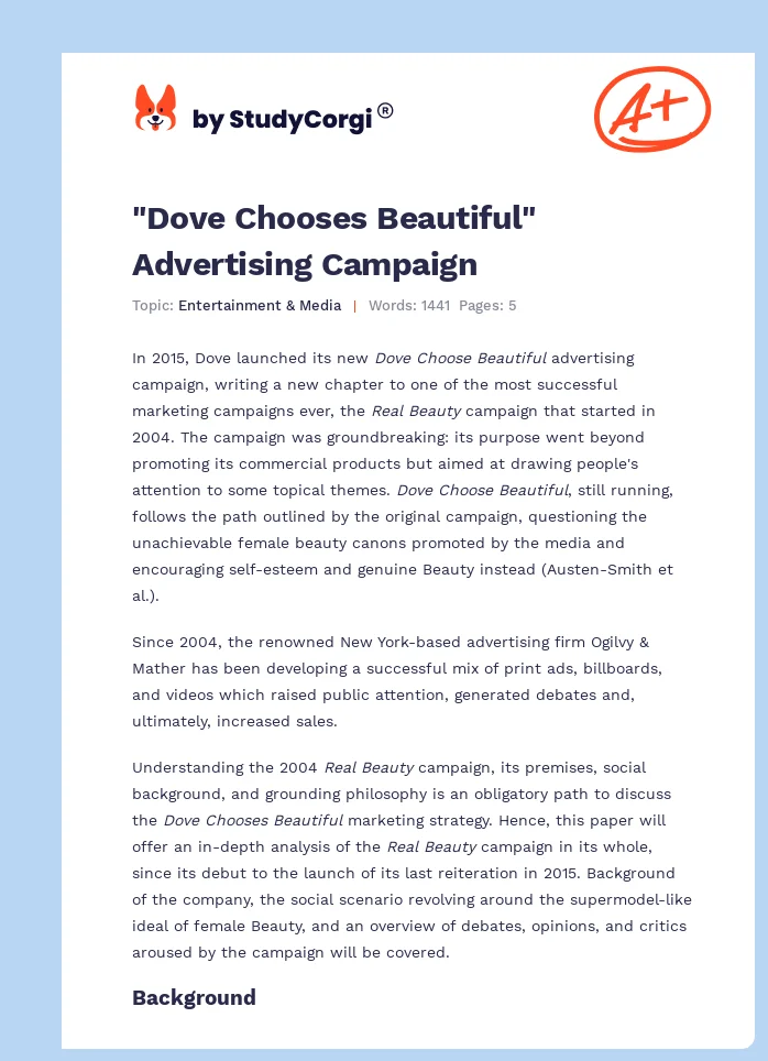 "Dove Chooses Beautiful" Advertising Campaign. Page 1