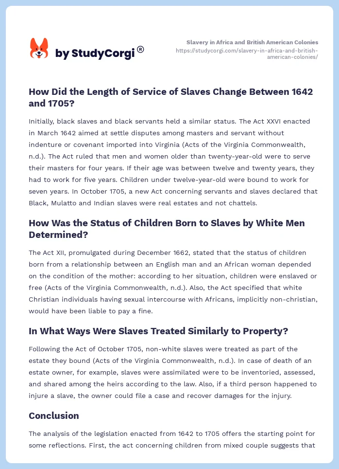 Slavery in Africa and British American Colonies. Page 2