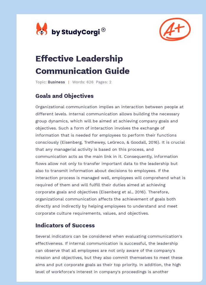 Effective Leadership Communication Guide. Page 1