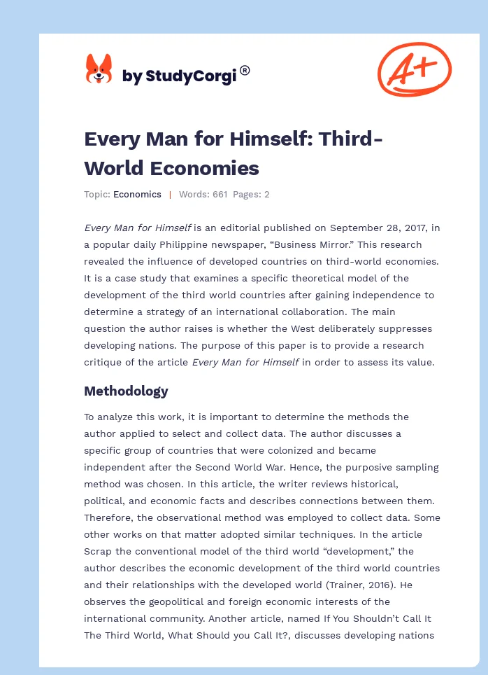 Every Man for Himself: Third-World Economies. Page 1