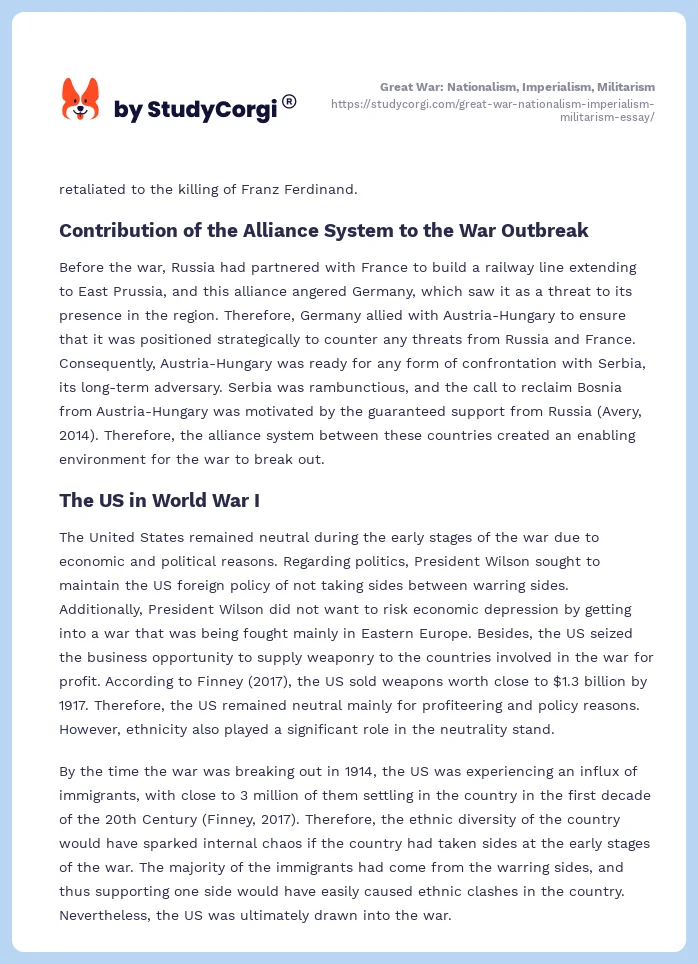Great War: Nationalism, Imperialism, Militarism. Page 2
