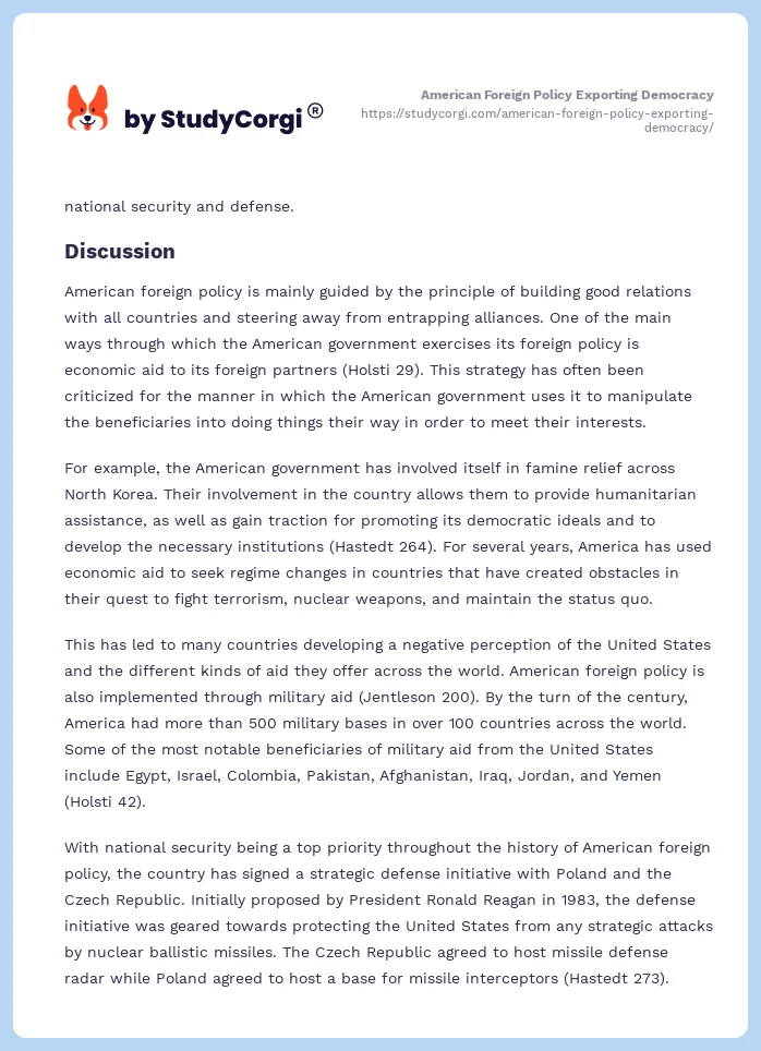 American Foreign Policy Exporting Democracy. Page 2