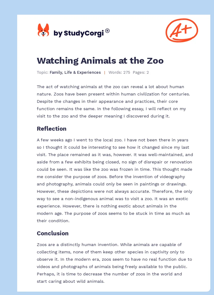 Watching Animals at the Zoo. Page 1
