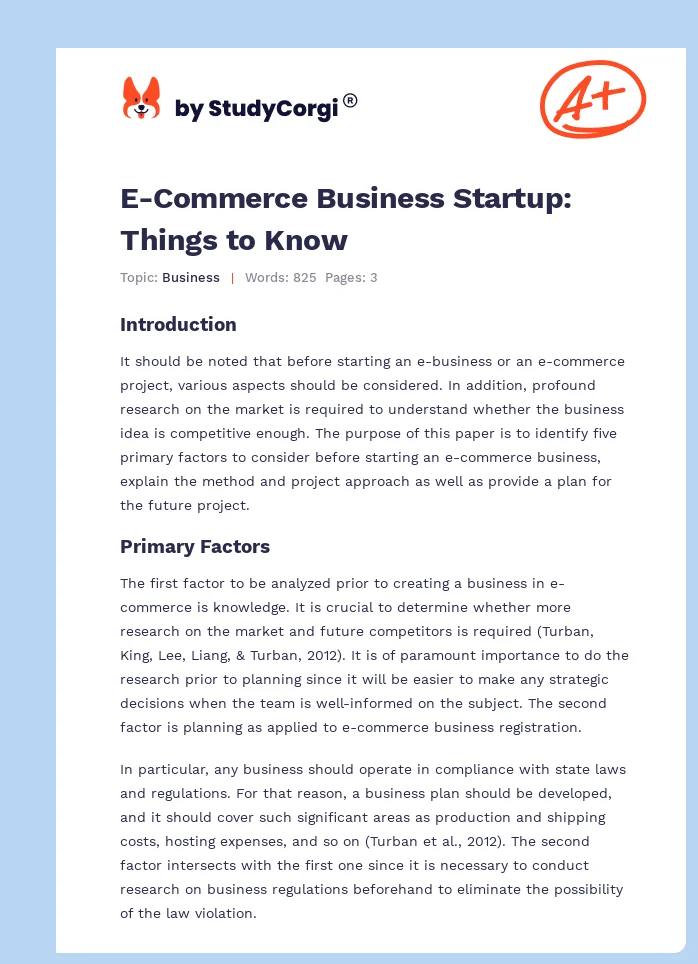 E-Commerce Business Startup: Things to Know. Page 1