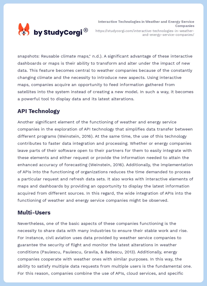 Interactive Technologies in Weather and Energy Service Companies. Page 2