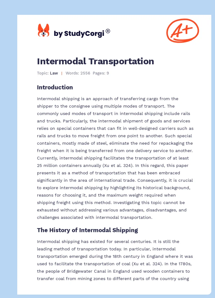 Intermodal Transportation. Page 1