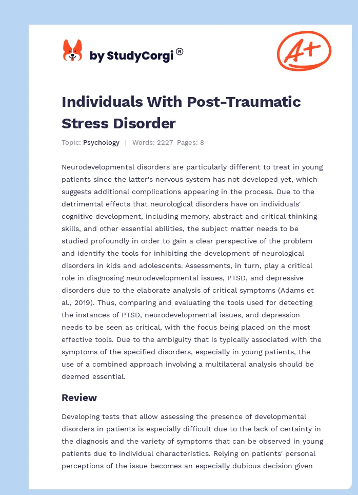 Individuals With Post-Traumatic Stress Disorder. Page 1