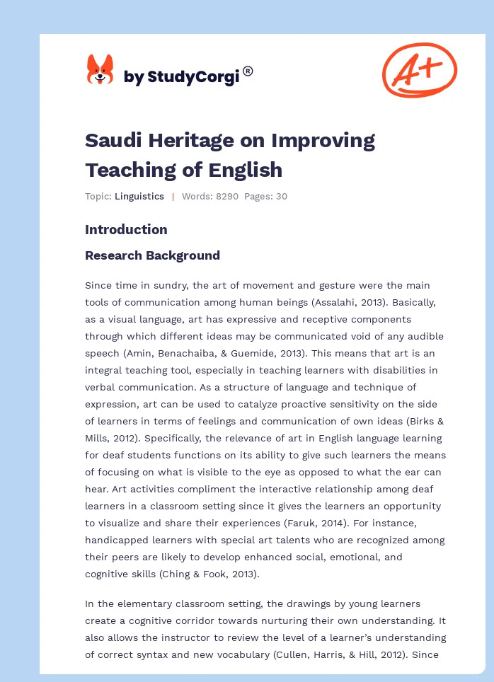 Saudi Heritage on Improving Teaching of English. Page 1