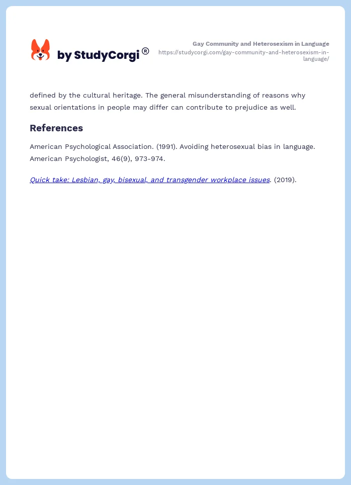 Gay Community and Heterosexism in Language. Page 2