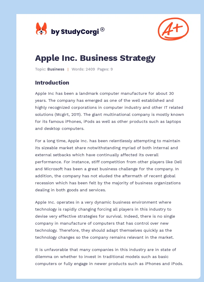 apple business strategy assignment